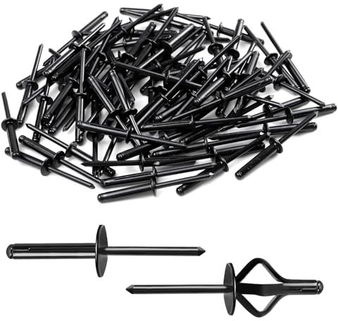 BEASAFY 60 remaches ciegos de aluminio, juego de remaches ciegos, remaches negros, triplex exploding Popnieten, juego de remaches para industria, construcción, muebles, automoción