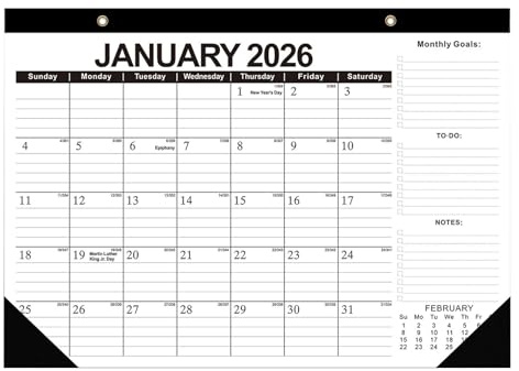 Opilroyn Calendario de Pared para 2026,Calendario de Pared de 18 Meses | Agenda Para Viaje Fiesta Boda Escritorio Oficina Familia Compañeros Amigos Cumpleaños