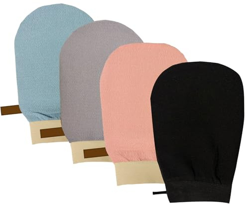 4 Pcs Exfoliating Gloves for Shower Deep Clean Dead Skin Remover | Deep Clean Shower Gloves Ultra-thin Design Soft and Breathable Dead Skin Remover Glove for Women and Men
