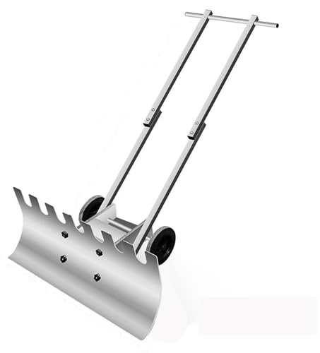 Spadar 2-hjuls snöpusher handplog, bärbar snöplog utomhus snöborttagningsverktyg (dubbelskikt)