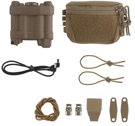 NVG Battery Box Dummy Model with Organizer Pouch, Rear Counterweight Pack for AN/PVS31 Battery Case Fast PJ Helmet