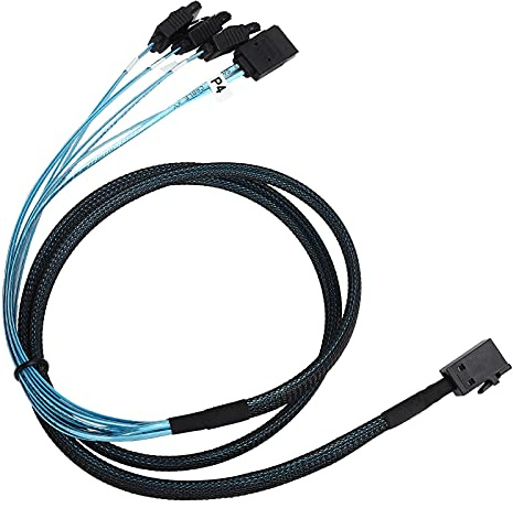 Cryfokt Cavo per Scheda Adattatore LSI Mini SAS HD da 12 GB SFF 8643 a 4 Ad Alta velocità, Robusto Ricambio in Rame Intrecciato Lungo 1 M