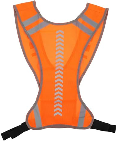 DECHOUS Chaleco Reflectante para Correr y Andar en Bicicleta Diseño Resistente y Alta Visibilidad para Uso en Exteriores Nocturnos, Naranja, 1 Unidad