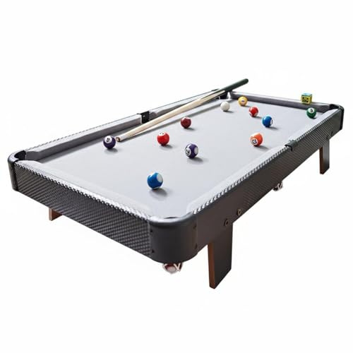 Ronyme Mesa de Billar Infantil Pequeña Juego Billares Educativo Portátil Superficie Realista Material Plástico Resina Madera para Niños Mejora Vínculos Familiares en Casa, 94 CM