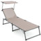 Nexos Trading Sonnenliege XXL Sonnendach 192x66x31 cm Alu Campingliege klappbar (grau)