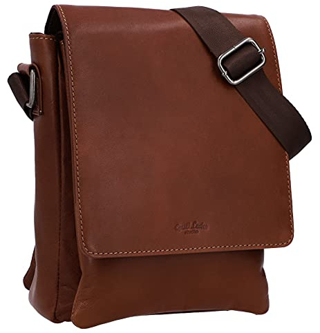Gusti Colby - Bolso bandolera de piel, color marrón, unisex, color marrón, marrón oscuro, Einheitsgröße