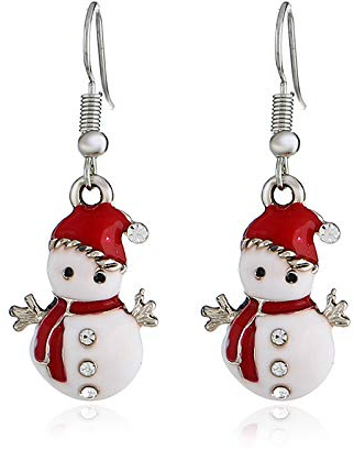 BSLVWG Weihnachtsdekoration, Damen-Weihnachtsohrringe, Weihnachtsbaum/Schneemann/Schneeflocken-Ornamente, Schmuck, Geschenke für Frauen, Feiertagsfeier (04)