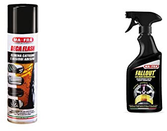Ma-Fra, Decaflash, Spray Elimina Catrame, Colla e Residui Adesivi, Sicuro su Ogni Carrozzeria, 250ml & Fallout Iron Remover, Decontaminante Rapido