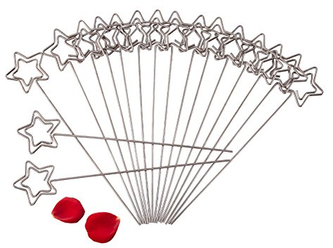 fotoständer,Fotoständer,Fotohalter Metall,Metalldrähte Memo Clip 50 X Fotohalter Silberrunde Hinweis Kartenhalter Bild Memo Paper Note Anzeige Cliphalter Runde Form Tischnummer Clip (Sternform)