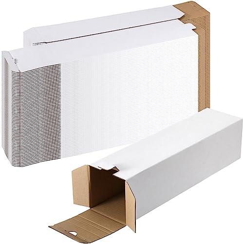 Colarr Lot de 50 tubes d'expédition carrés en carton ondulé de 7,6 x 7,6 x 30,5 cm pour emballage et déménagement