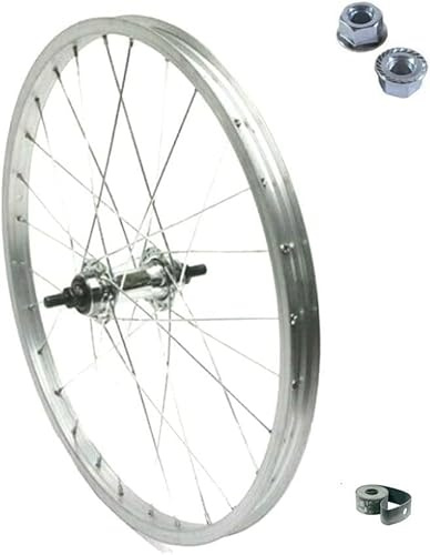 RUOTA/CERCHIO POSTERIORE 20 X 1.75 BICI ATTACCO STANDARD ALLUMINIO/ACCIAIO 20x1.75 OLANDA - BICICLETTA CITY BIKE - PASSEGGIO - GRAZIELLA - MTB DADI DI FISSAGGIO E FLAP INCLUSI 1 VELOCITÀ