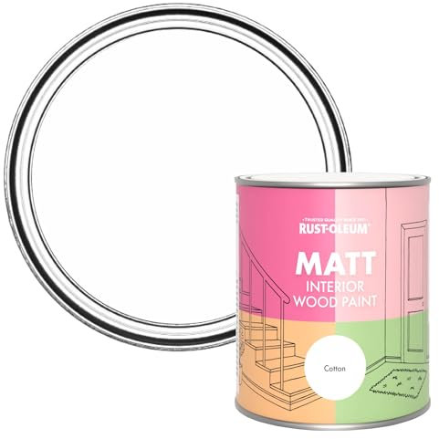 Rust-Oleum White Interior Wood Paint in Matt Finish - Cotton (White) 750ml