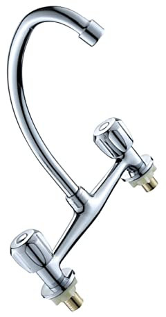 IWOWHERO Grifo De Agua De Doble Orificio Para Baño Grifo De Agua Fría y Caliente Rotación De Hogar