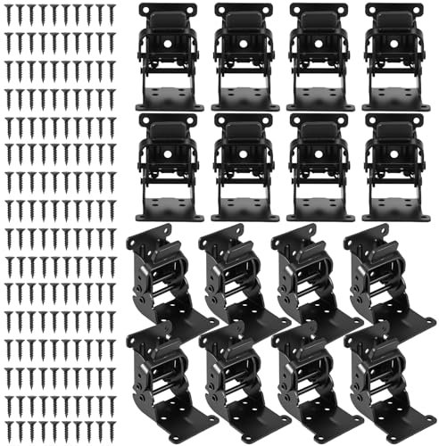 16 patas de mesa con bisagra plegable de 90 grados con bloqueo, de acero inoxidable, para cargas pesadas, patas de mesa plegables, autobloqueo, soportes plegables para mesa, cama, armario