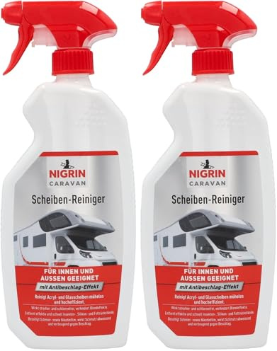 NIGRIN Caravan - Limpiador acrílico y parabrisas para interior y exterior, 0,75 litros (Paquete de 2)