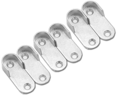 TMTGTS Skåprörshållare 6 stycken skåprörslager, oval klädstång, konsol, hyllkonsoler, stänger, skåprör, hängare, runda rörhållare för skåprörhängare