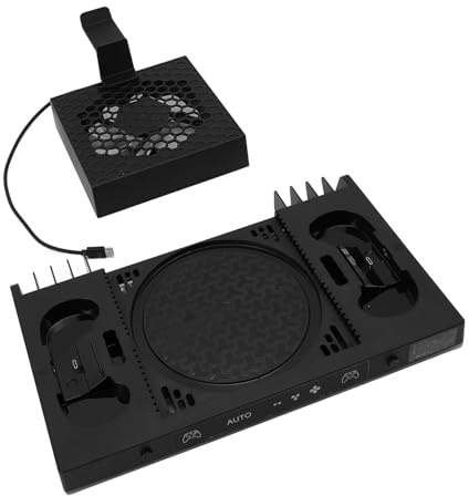 ASHATA Laddningsdocka med Dubbla Kontroller med Konsolkylstativ och RGB-lampor för Spel i Serie X