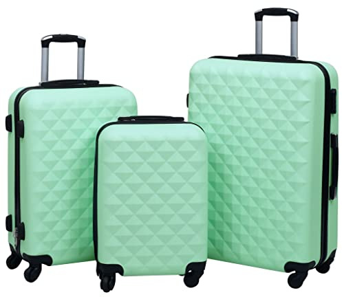 GeenYuu Carro rígido ABS verde menta 3 piezas con ruedas de 360 grados, candado TSA, mango telescópico y organizador, ligero, resistente, ampliable para negocios, vacaciones, vuelo, fin de semana