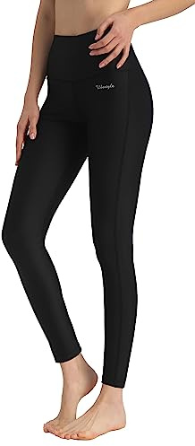 Ubestyle Women's Swim Pants UPF 50+ High Waist Rash Guard Leggings Black