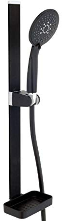 Duschstange Duschbrause Duschkopf Halter Ohne Bohren 3M Kleber (Mit Brausekopf Schwarz)