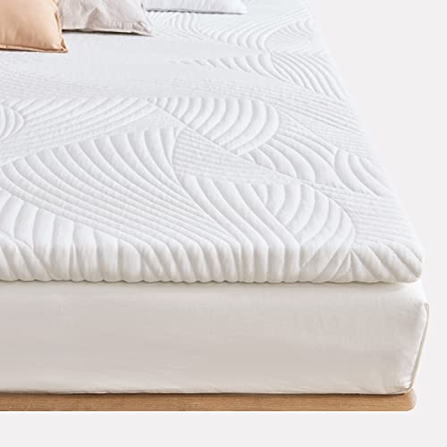 Sweetnight Topper 140x200cm,Matratzen Topper Viscoelastische Matratzenauflage Gelschaum Matratzentopper 140x200,Gel Memory Foam Topper,mit Abnehmbarem und Waschbarem Bezug,5cm Höhe,Weiß,H2