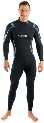 SEAC Feel Man 3 mm, Muta in neoprene da 3 mm ultra elastica monopezzo con cerniera posteriore per subacquea, snorkeling e apnea
