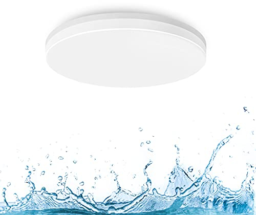 LVWIT 18W Bathroom Lights IP65,Shower Lights Waterproof,1800LM 4000K Natural White Ceiling Lights, IP65 Shower Light,Small Bathroom Light(220 * 50MM)