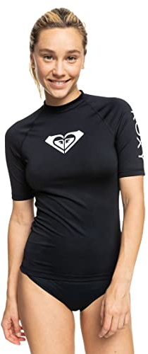 ROXY Dam hel hjärtad kortärmad rashguard rash guard skjorta, antracit 22, L