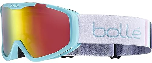 Bollé, ROCKET PLUS Ski-Maske für Kinder - UV-Schutz - Komfort & klare Sicht, Matt Blau, Rosa Gold Vermillon Cat 2, Skibrille, S, Unisex Kinder
