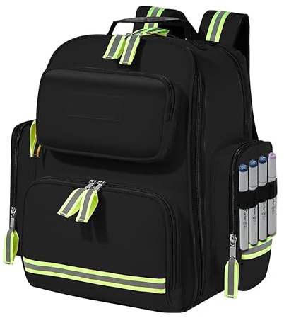 Gatycallaty Erste-Hilfe-Rucksack, Notfall-Rucksack, leer, wasserdicht, Überlebenstasche, Traumatasche für Krankenschwestern, Zuhause, Auto, Schwarz, Medium