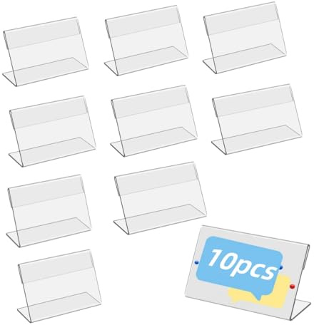 10 pezzi porta etichette trasparenti 15 cm, acrilico, cartellini prezzi, vendita al dettaglio, supermercato