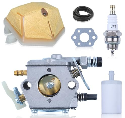 AUMEL Kit Carburatore per Husqvarna 51 55 Motosega con filtro aria filtro carburante guarnizione carburatore tubo combustibile candela 503281504 503608301