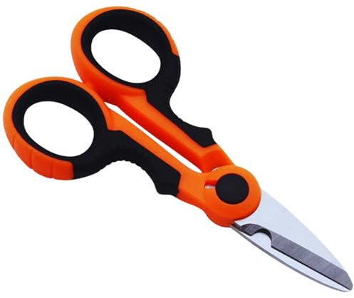 Tijeras Electricista Profesionales- Herramientas Electricista de Acero Inoxidable con Mango Ergonómico Antideslizante, Alta Resistencia y Durabilidad para Cortes Seguros