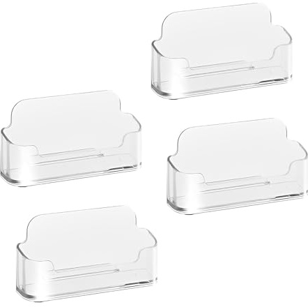 4 Pcs Business Card Holders, Business Card Holders Display, Business Card Stand, Business Cards Personalised, Card Stands for Display, for Desktop Office Front Desk Display, Fits 30-50 Business Cards