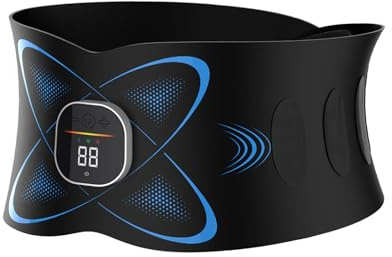 Ab Stimulator Muscle Toner, Abs Stimulator Abdominal Massage Belt with Heating for Lose Belly Fat & Cellulite Melting & Stomach Smooth & Firming, Lower Back Massager for Pain Relief Women Men Gifts