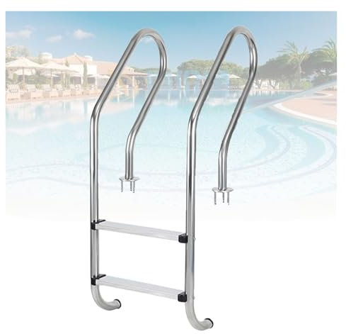 Échelle de Piscine, escalier de Piscine creusée en Acier Inoxydable, avec pédales antidérapantes, pour Salle de Natation et Piscine creusée, capacité de Charge 250 kg (2 marches)