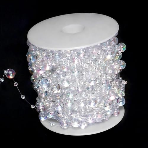 10 Meters Iridescent Pearl Beads Chain Garland Pearl String Beads Chain for Wedding Doration