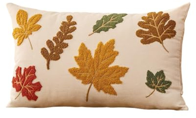 MiOYOOW Fundas de cojín para sofá, 2 Piezas, 30 x 50 cm, otoño e Invierno, para Sala de Estar, Funda de cojín Decorativa con Bordado de Calabaza de Acción de Gracias, para Sala de Estar y Dormitorio