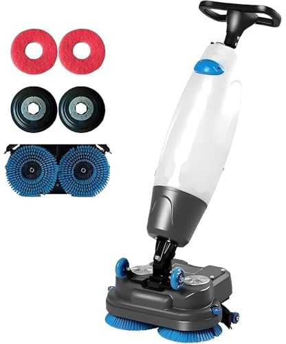 MLYYYDSS Autolaveuse compacte Professionnelle avec réservoirs séparés de 4.5 L et 7.5 L, brosses de Nettoyage motorisées de 45 cm (18 Pouces), sans Fil et alimentée par Batterie 36 V White