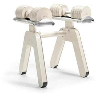 NÜOBELL S Pylon Floor Stand - Hantelställ | Svenskutvecklad Design | Stadig och Ergonomisk | Premium Viktställning i Pulverlackerat Stål (Sand)