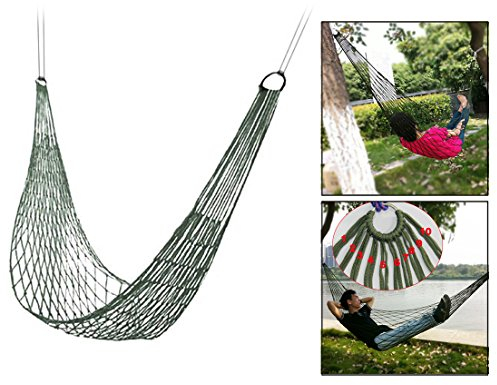 Itian Hängematte, Nylonnetz Outdoor Hammock, Tragbar Hängematte Outdoor 100kg Tragkraft für Outdoor Sport Wandern Camping Garten Grün