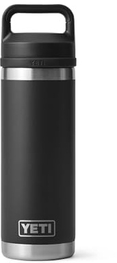 YETI Rambler 18 oz Bottle, Vacuum Insulated, Stainless Steel with Chug Cap, Black