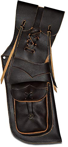UNIVERSE ARCHERY Back Arrow Quiver | Genuine Leather Arrow Holder | Traditional H-Grade Handmade Quiver for Archery Sports | Lightweight & Comfortable | Plain Brown (39cm/15.50 Inches)