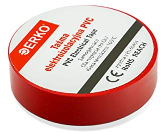 ERKO Ruban adhésif isolant électrique Rouge 15mm x 10m 10 pièces PVC, Réparation de câbles électriques, Très flexible avec une forte adhérence, Résistant aux produits chimiques, chatertone