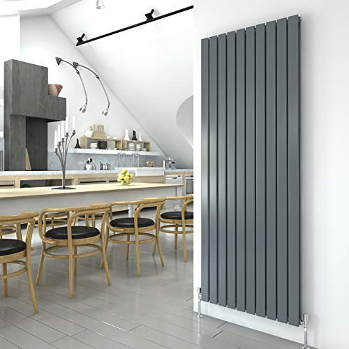 Anthracite Vertical Radiator 1800x680mm Double Flat Panel Designer Radiator Interior Design