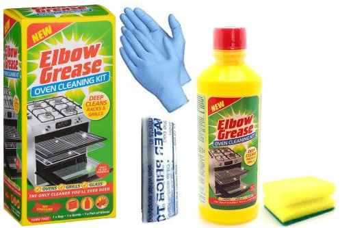 Oven Cleaning Kit | Heavy Duty Oven Cleaner + Degreaser Sponge | Ideal Domestic Ovens and BBQ -500 ML Bottle | Complete Oven cleaning kit with Bags and Gloves