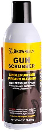 Brownells Gun Scrubber Cleaner Spray, High-Pressure Firearm Cleaning Solvent, Dirt, Oil, and Carbon Remover for Rifles, Pistols, Shotguns, and Air Guns, 10 oz. (283g)
