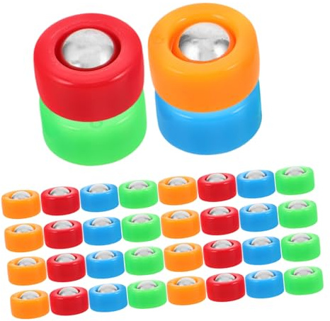 ibasenice Jeu de Palets Mini 40pcs en Plastique et Métal Léger Facile à Tenir pour Divertissement en Famille et Garçon et Filles en Salle Voyage