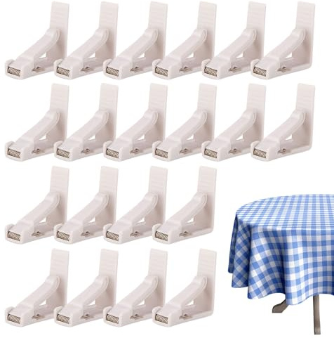 Genérico Sujetamanteles,Juego De 20 Pinzas para Manteles - Abrazaderas Antiviento para Cubiertas de Restaurante Cena Familiar | Bodas Cumpleaños Navidad Celebraciones en Interiores