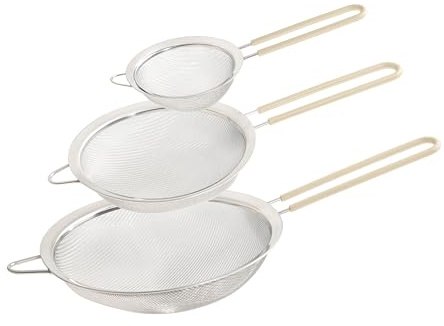 Wiltshire Set of 3 Sieves, Stainless Steel Fine Wire Mesh Strainer Biscotti